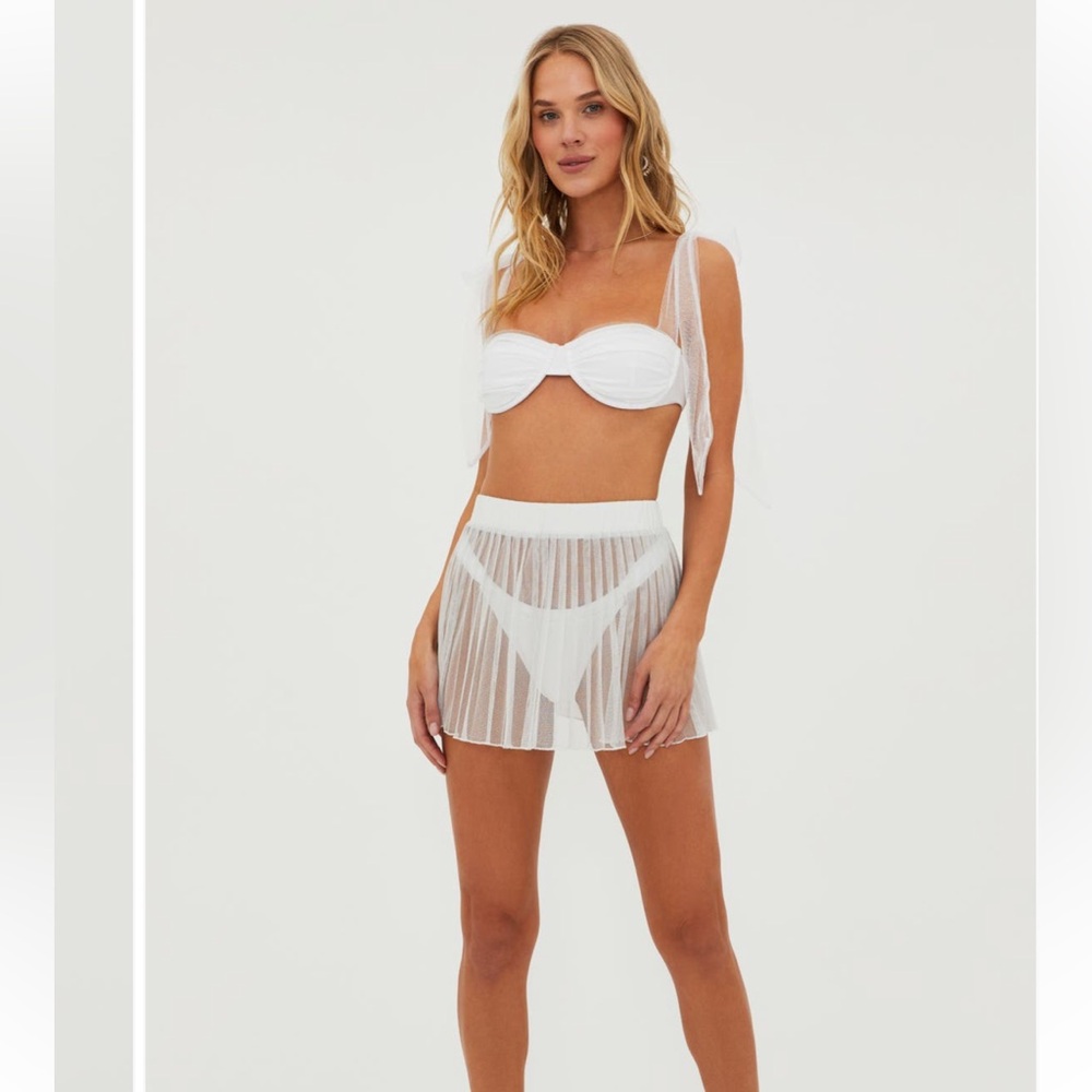 BEACH RIOT WHITE/SILVER SKIRT COVERUP